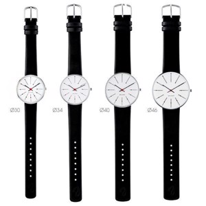 Alle Arne Jacobsen Bankers Uhren Größe. Ø30, 34, 40 und 46 mm